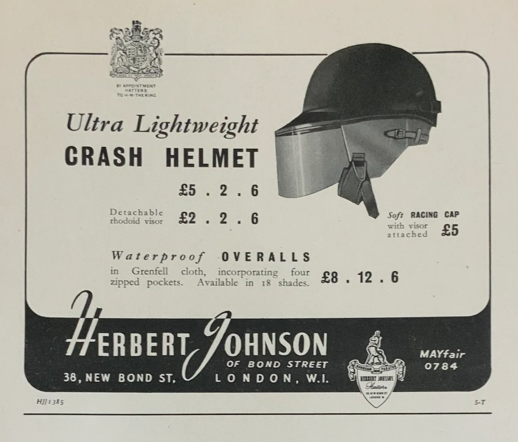 1950s Vintage Everoak Herbert Johnson F-1 Racing Helmet - Image 14