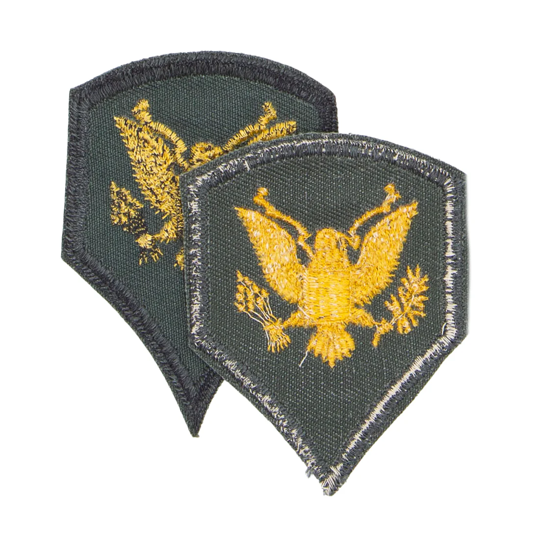 1950s Vintage US Army Full Colour Cut Edge E-4 Specialist Rank Chevrons Patch Set - Image 2
