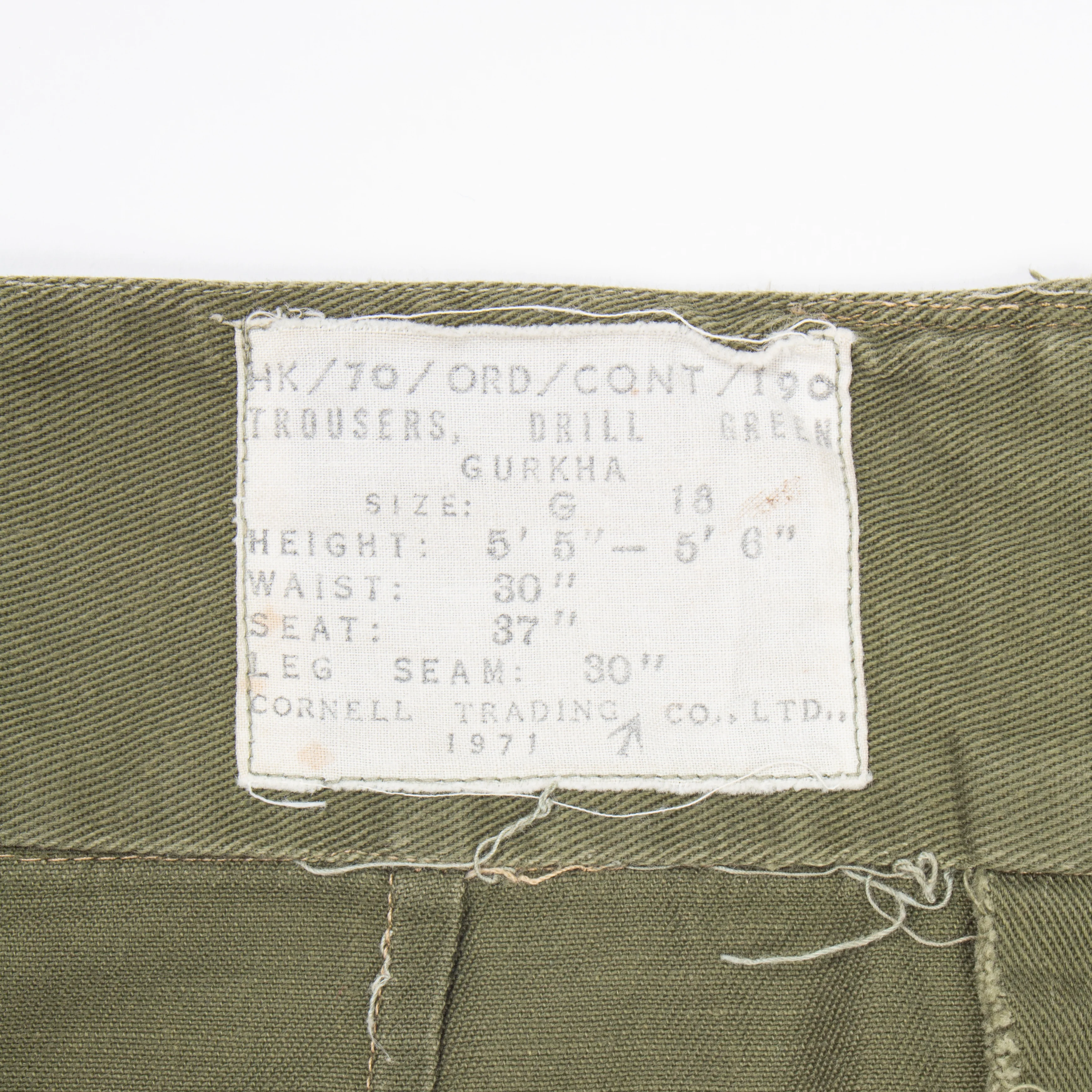1971 Vintage British Army Drill Ghurkha Trousers - 28x23 - Image 4