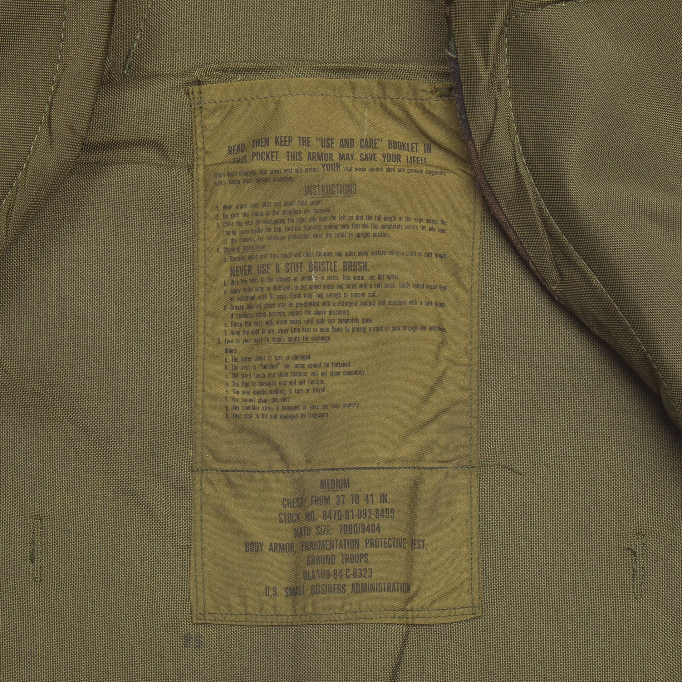 1984 Dated US Army PASGT Fragmentation Vest - Medium - Image 4