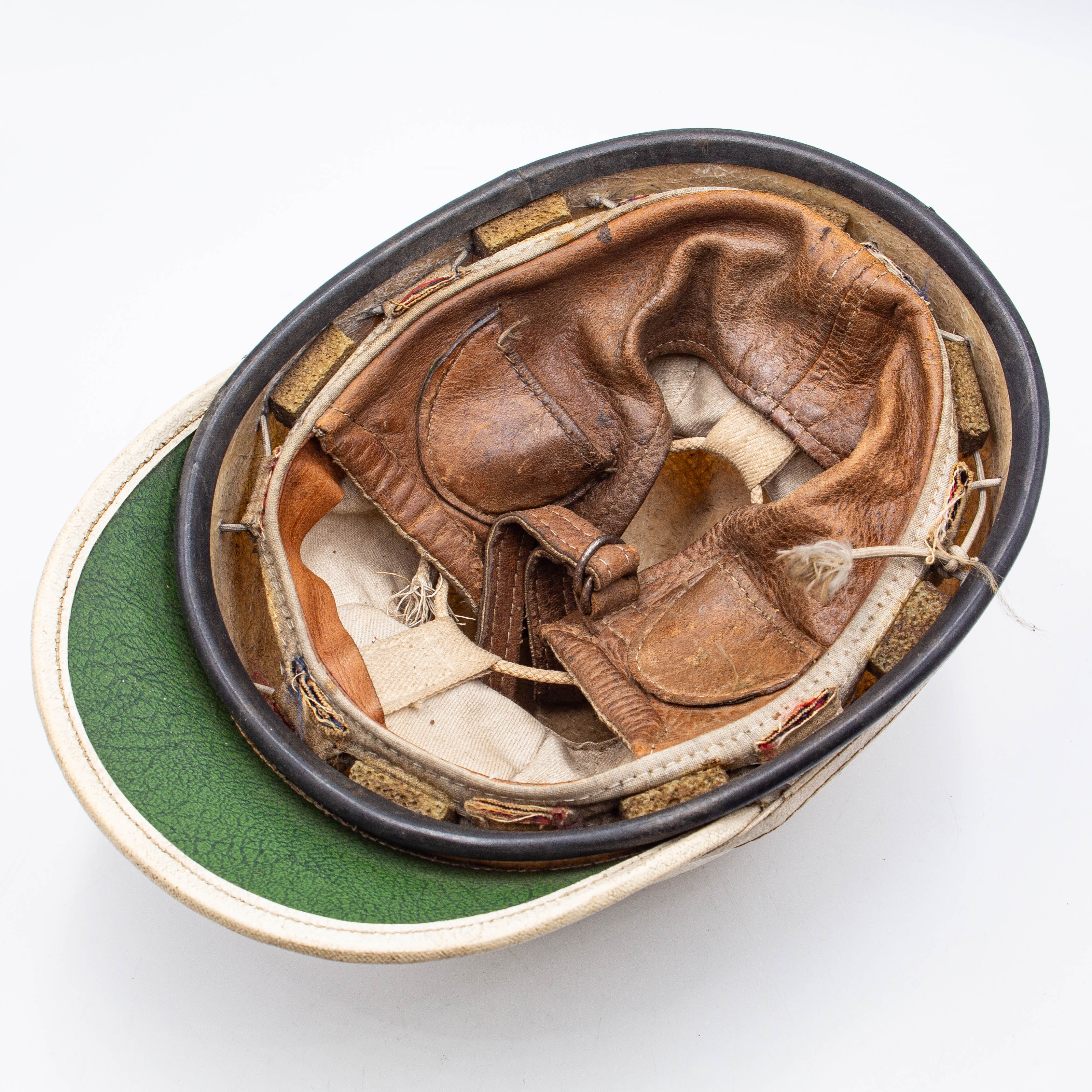 40s Vintage Feridax St. Christopher Motorcycle Crash Helmet - Image 4