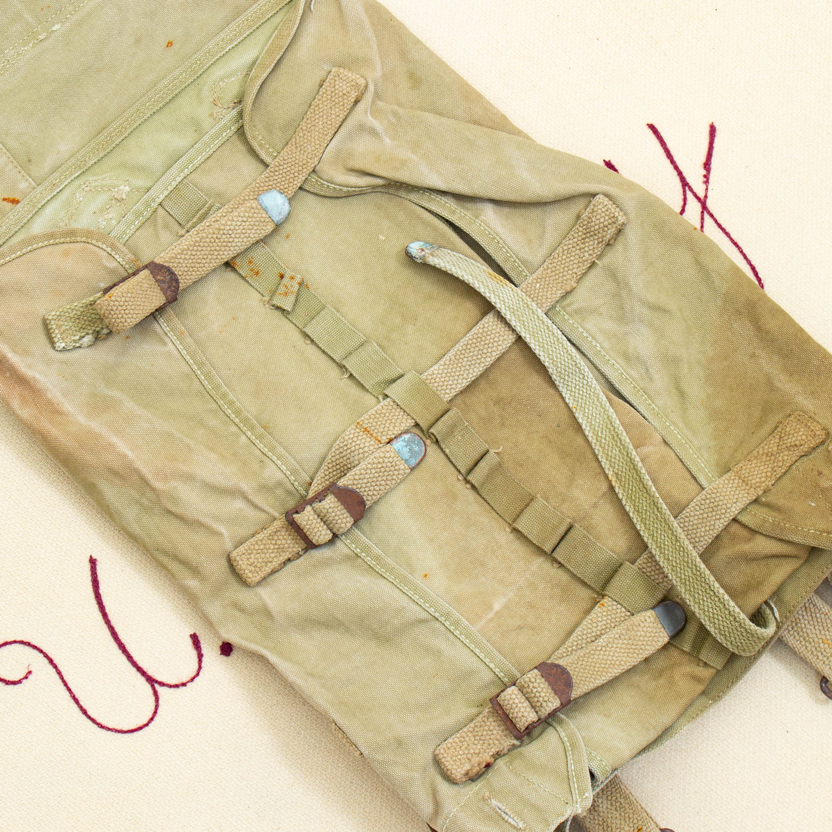1912 Dated WWI US Army M1910 Doughboy Pack / Haversack w/ Meat Can Pouch - Image 4