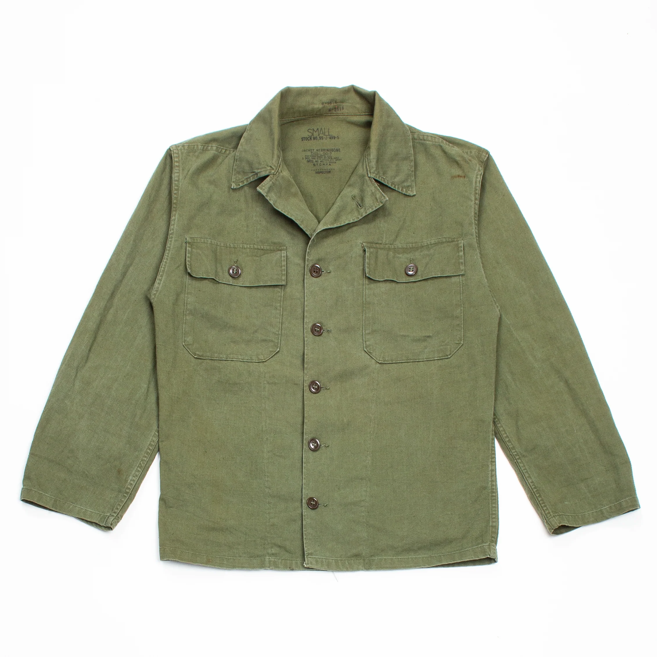 50s Vintage US Army HBT Utility Shirt - Small