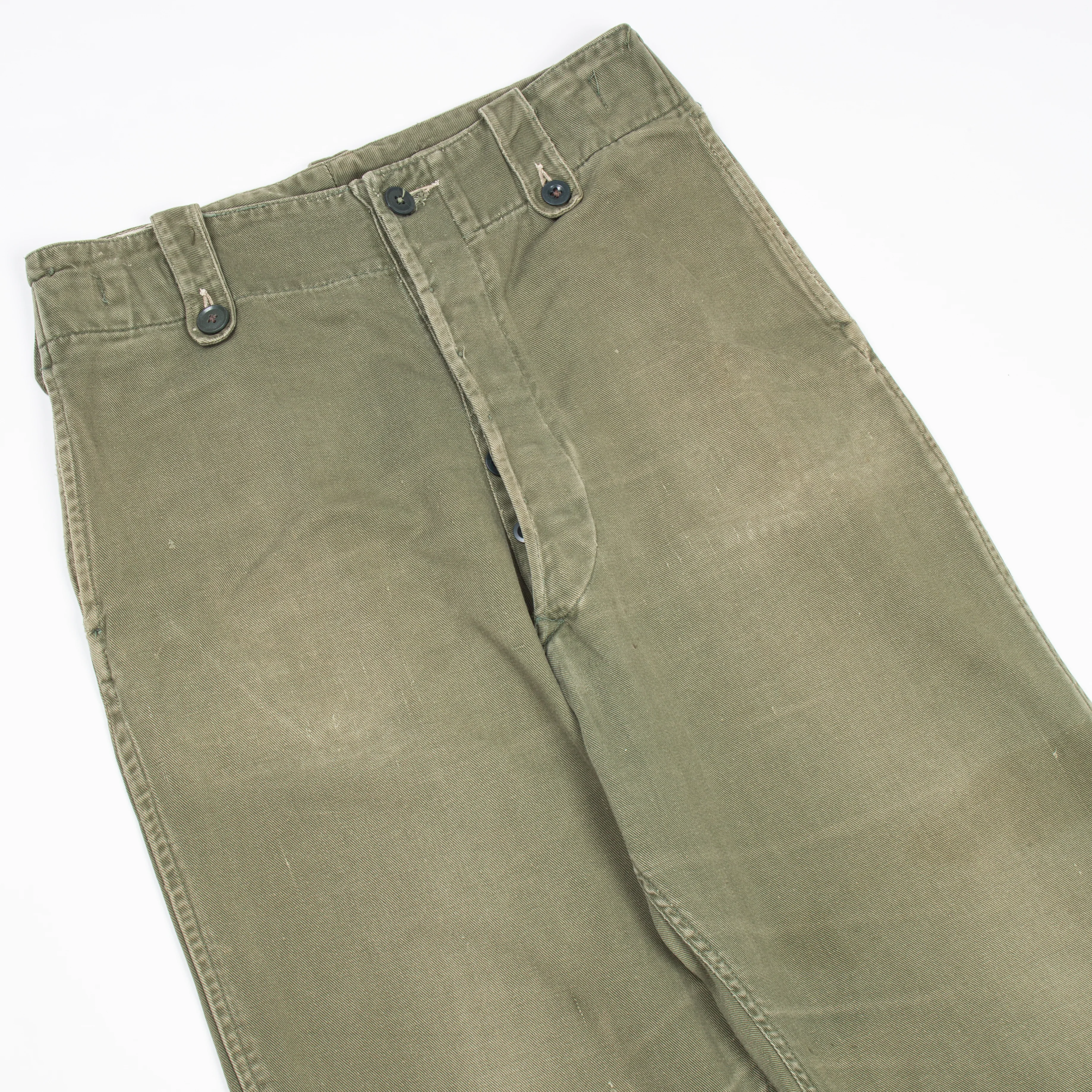 60s British Army Green Cotton Overall Trousers - 30x31 - Image 2