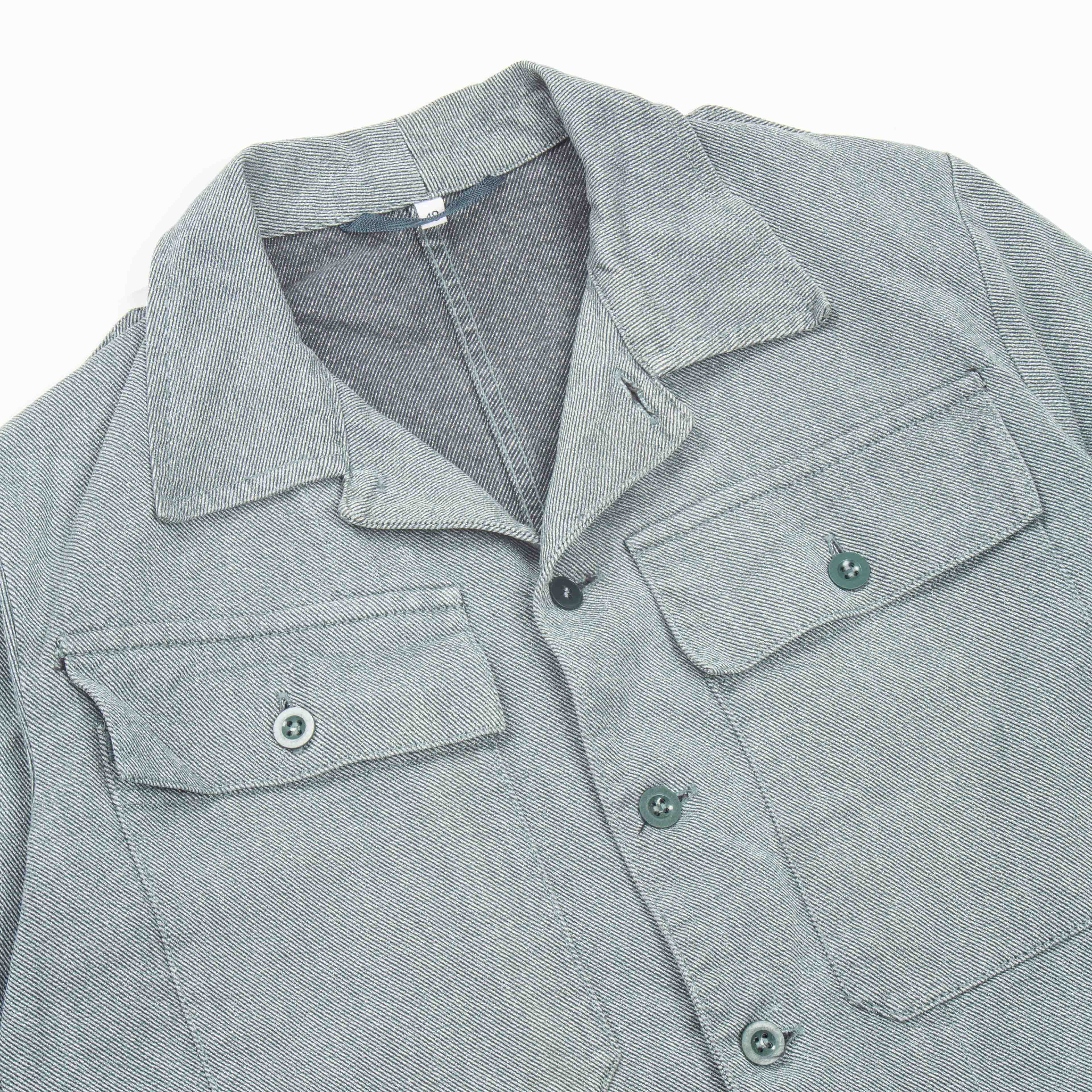 60s Vintage Swiss Army Salt & Pepper Denim Chore Jacket - Medium - Image 2