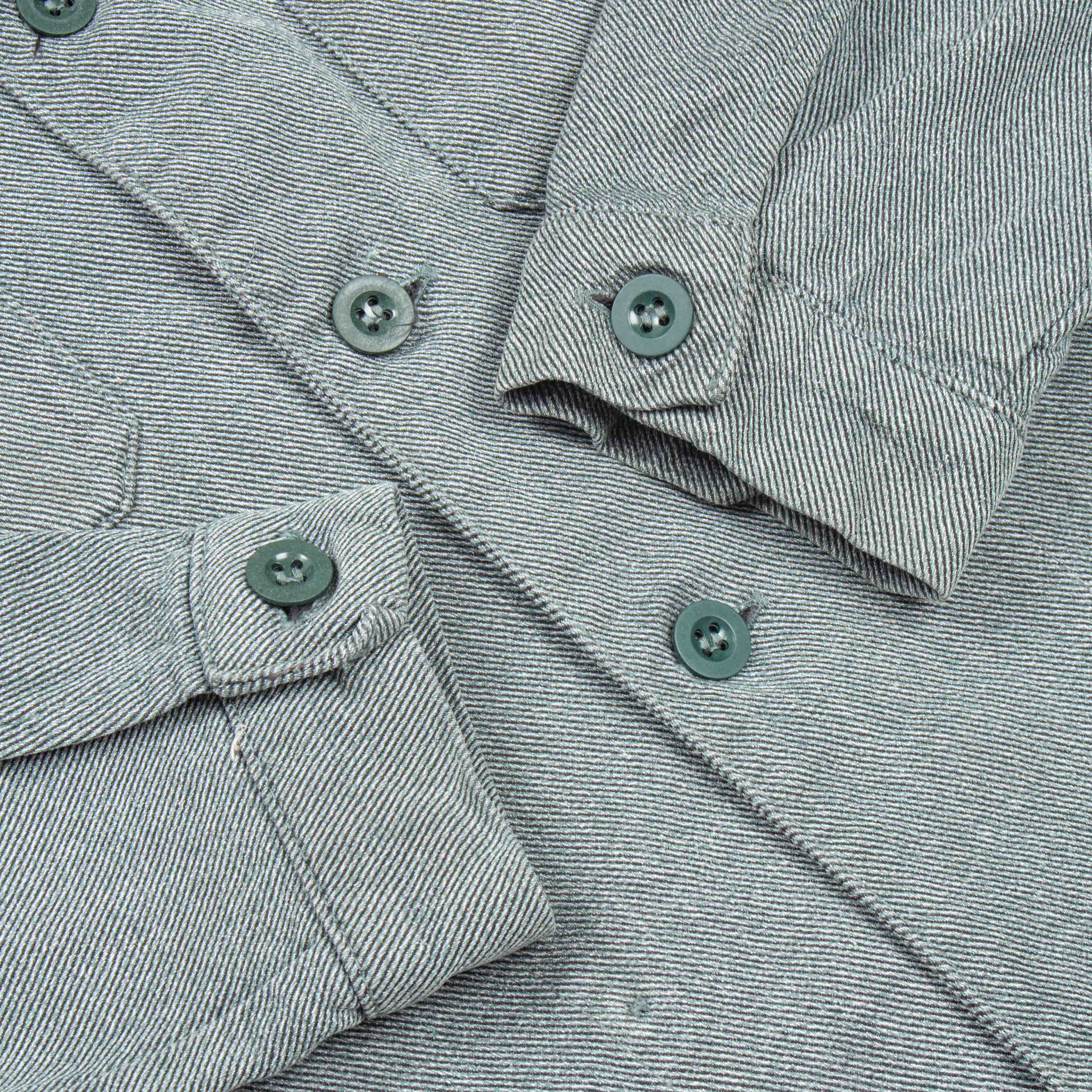 60s Vintage Swiss Army Salt & Pepper Denim Chore Jacket - Medium - Image 4