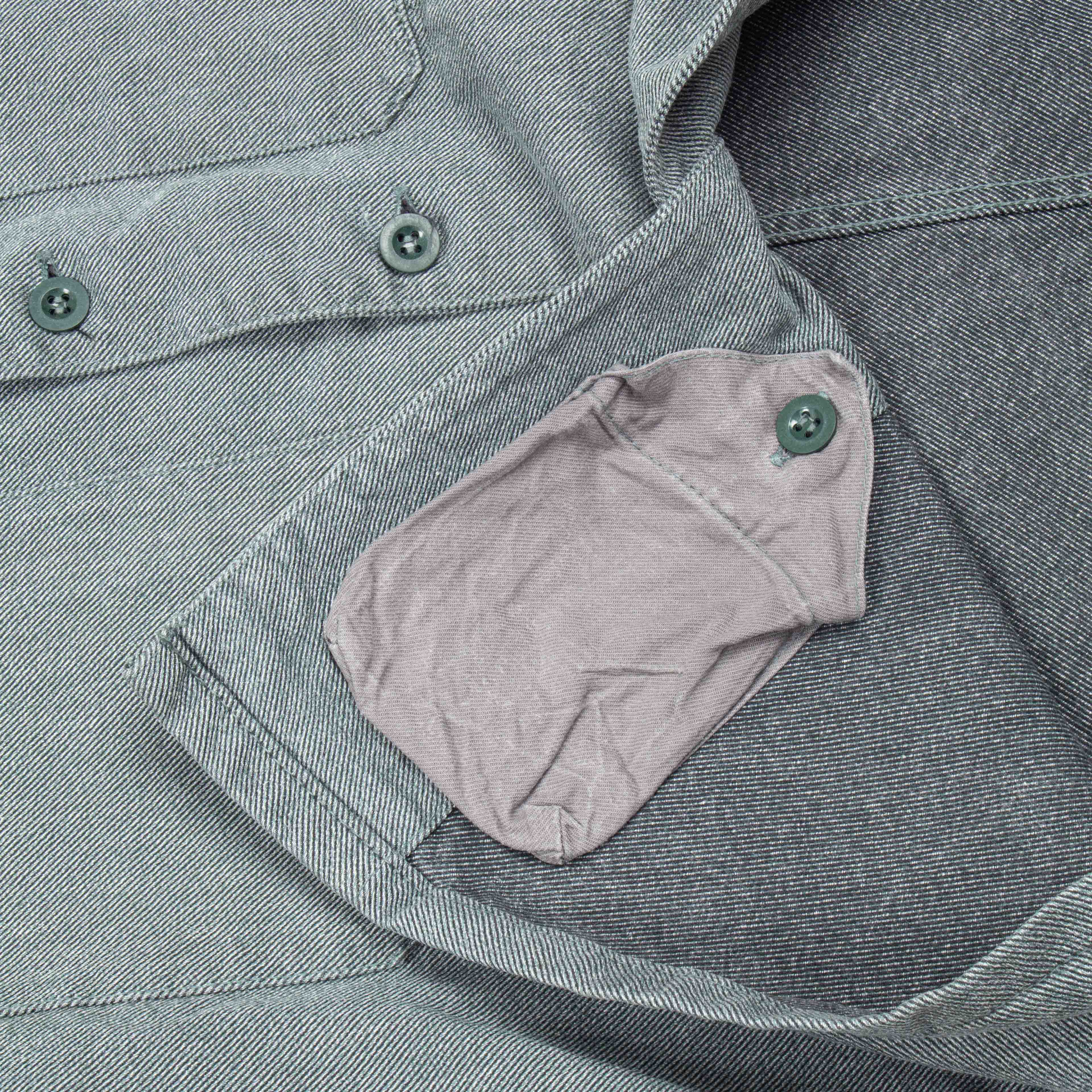 60s Vintage Swiss Army Salt & Pepper Denim Chore Jacket - Medium - Image 5