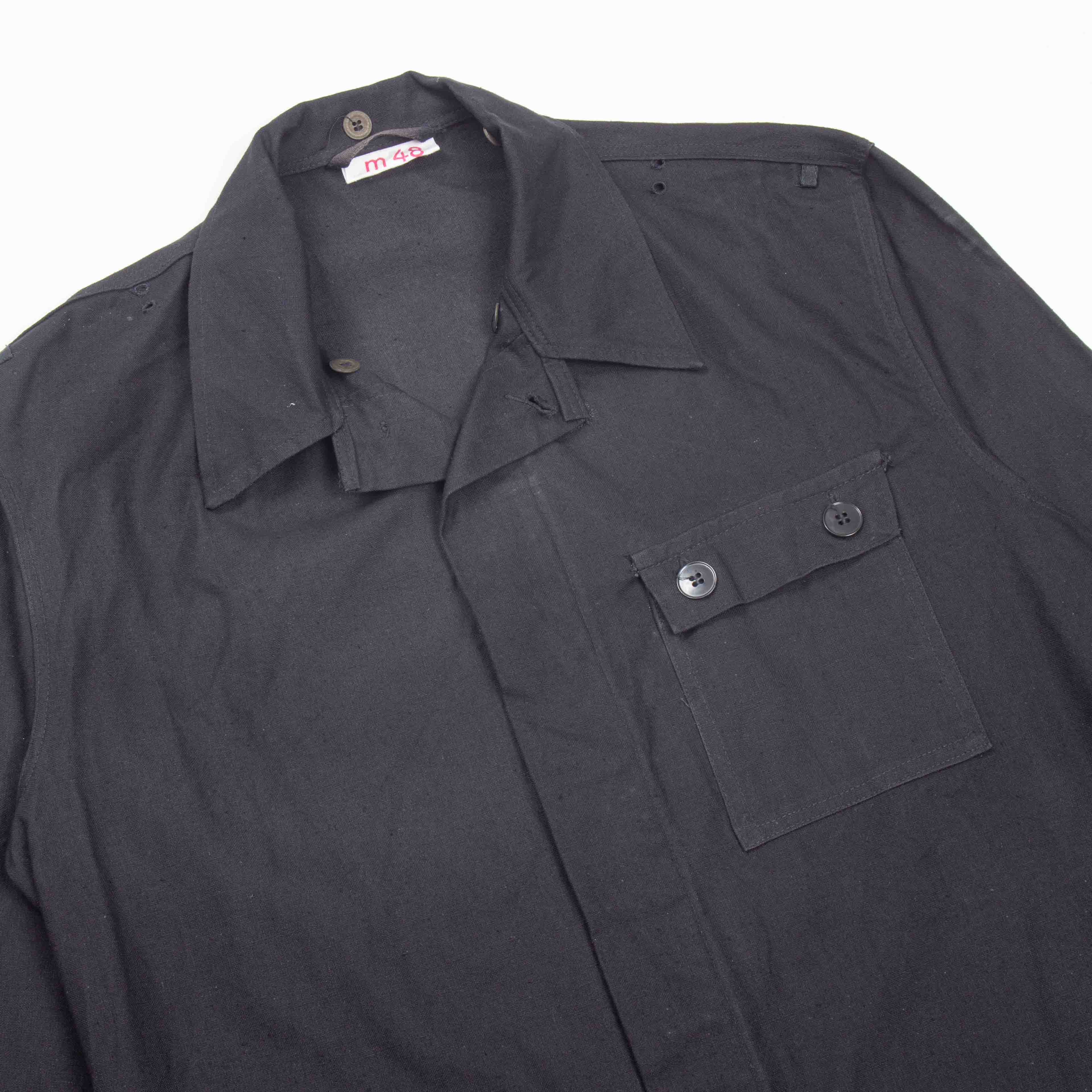 Deadstock 50s Vintage East German NVA Black APC Crew Shirt - Small/Medium - Image 5