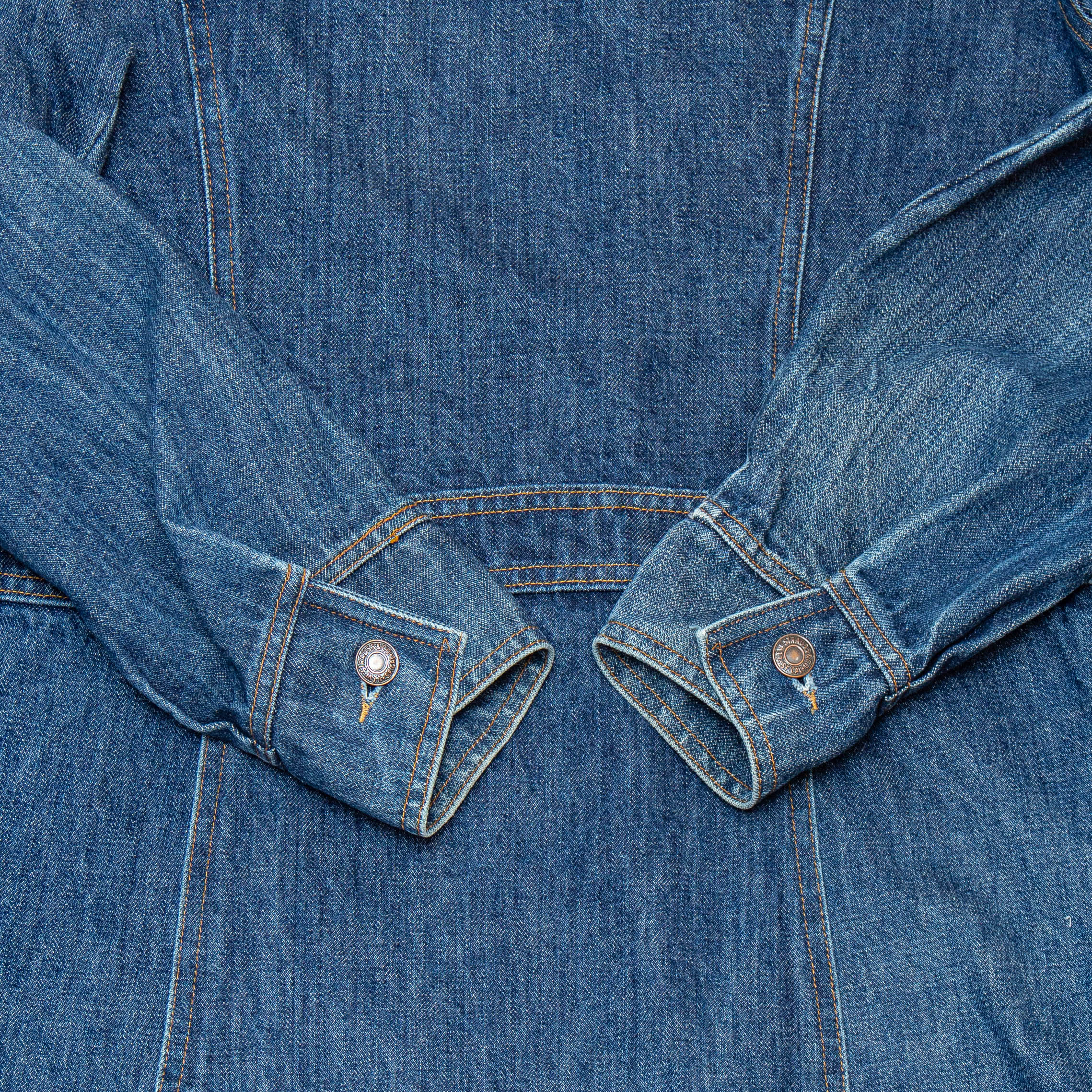 70s Vintage Levi's Orange Tab Long Denim Chore Jacket - Medium - Image 4