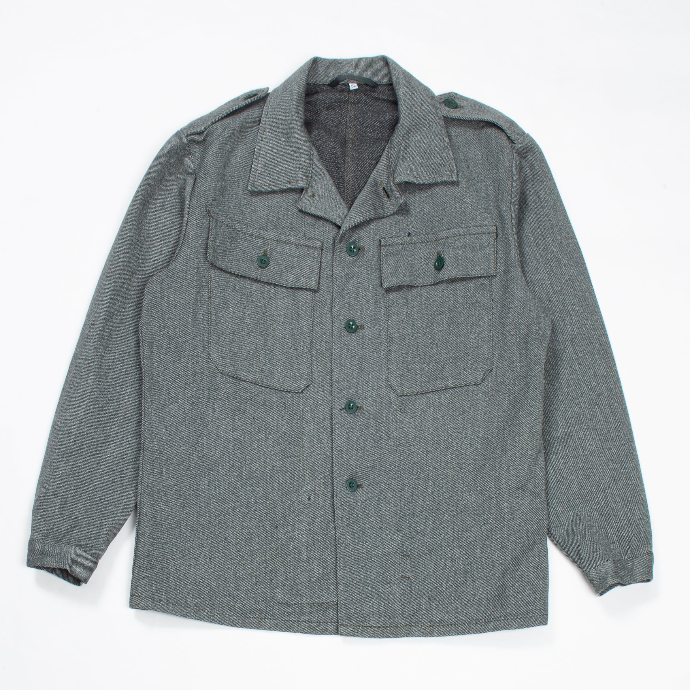 70s Vintage Swiss Army Salt & Pepper Denim Chore Jacket - Large