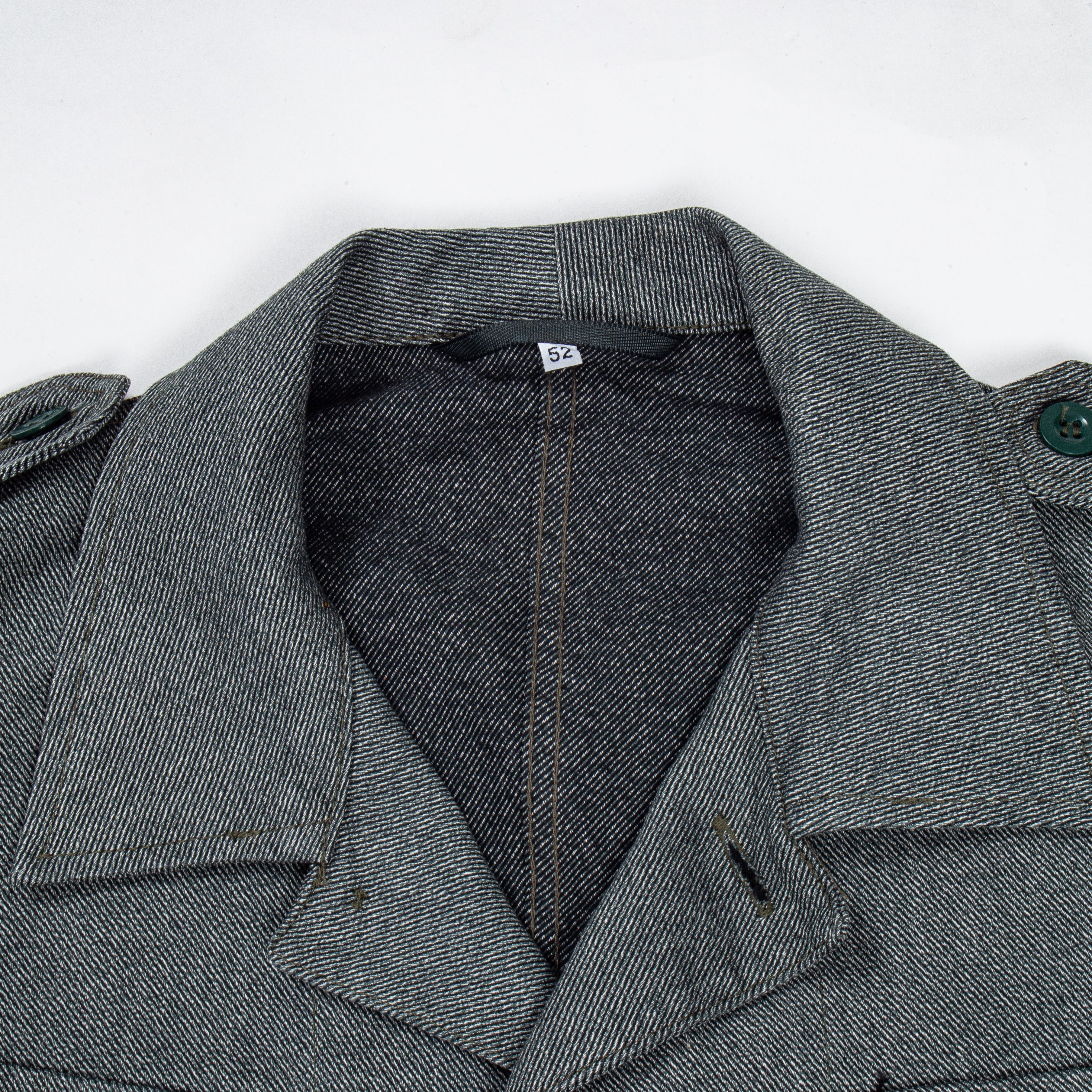70s Vintage Swiss Army Salt & Pepper Denim Chore Jacket - Large - Image 3