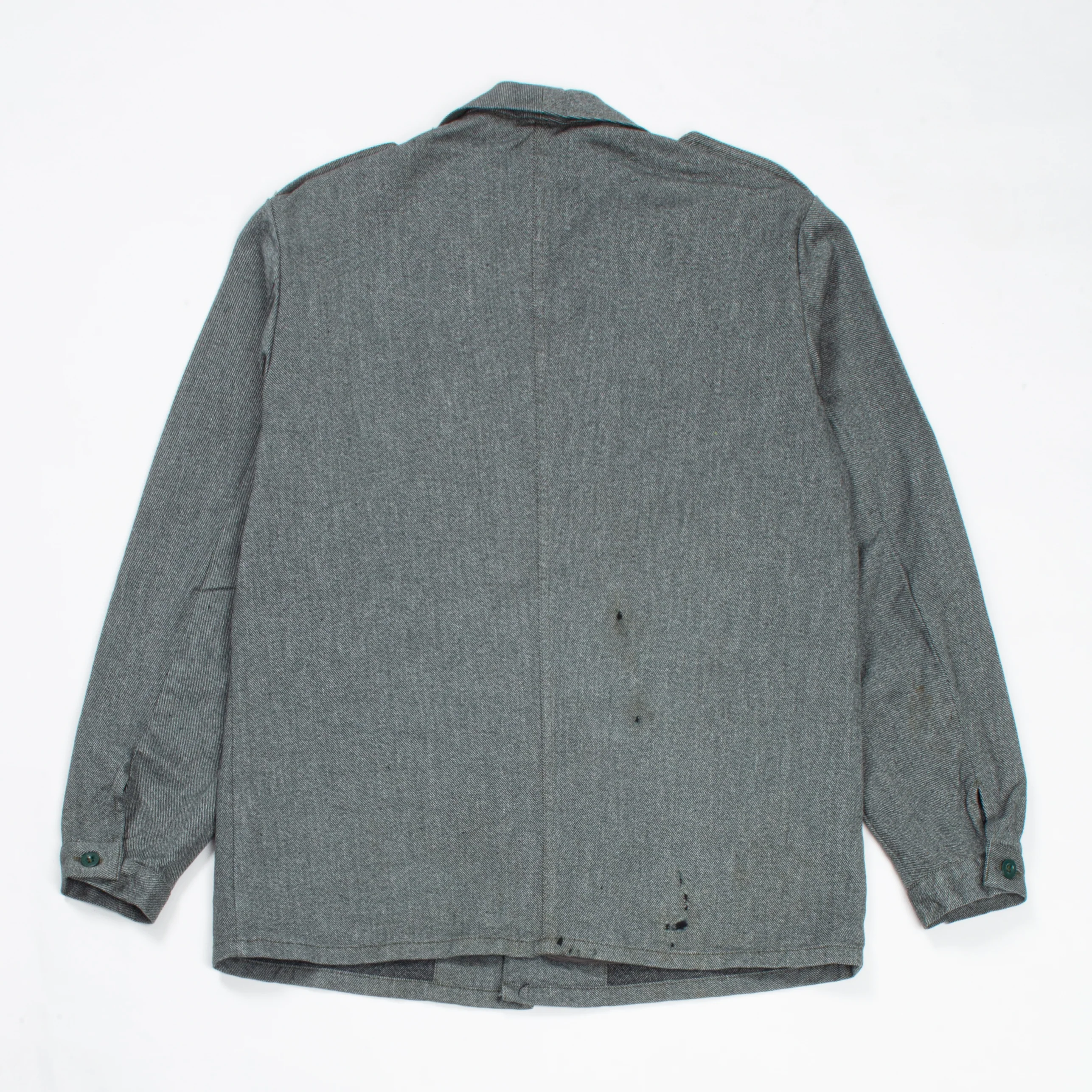 70s Vintage Swiss Army Salt & Pepper Denim Chore Jacket - Large - Image 8