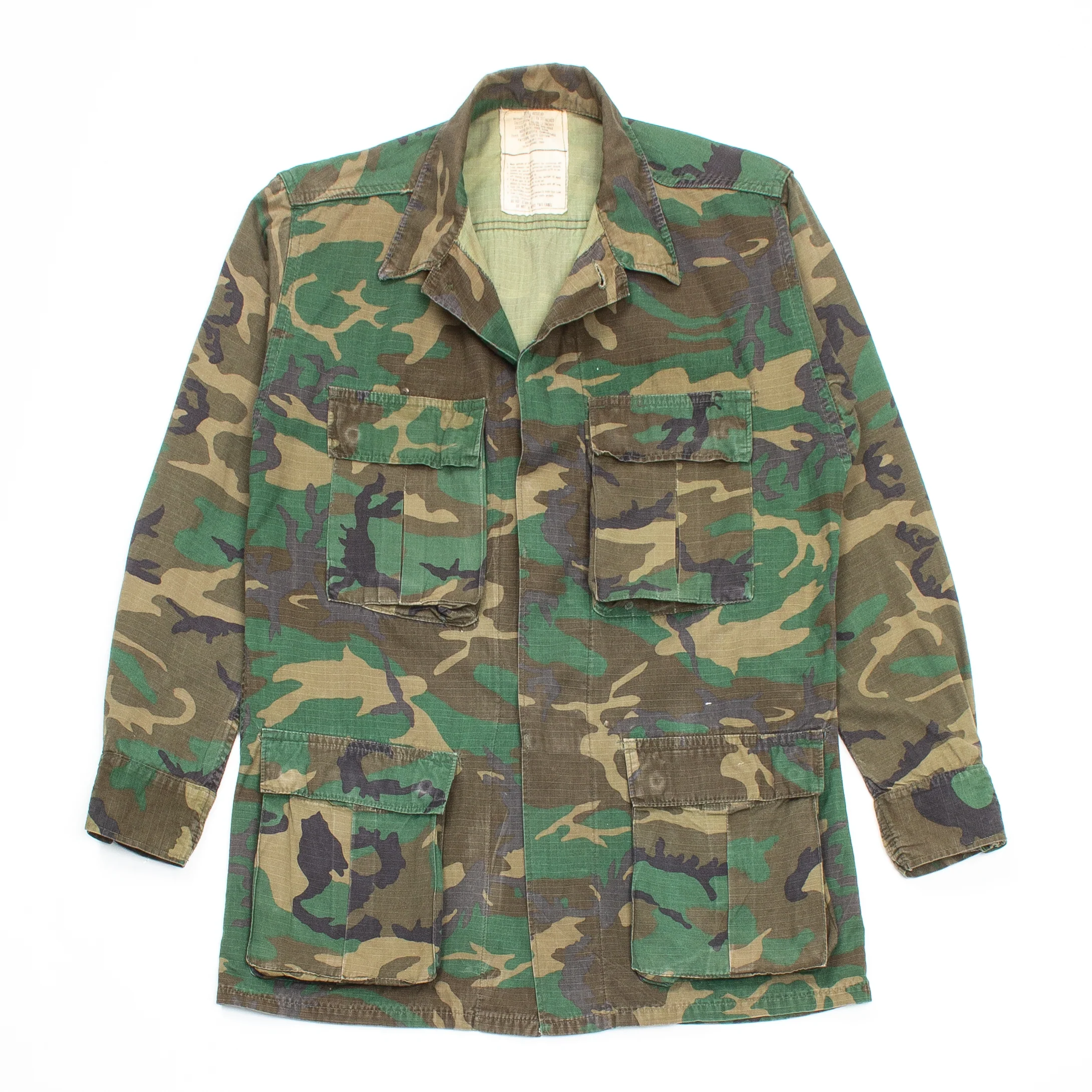 70s Vintage US Army RDF ERDL HWU Combat Coat - Small