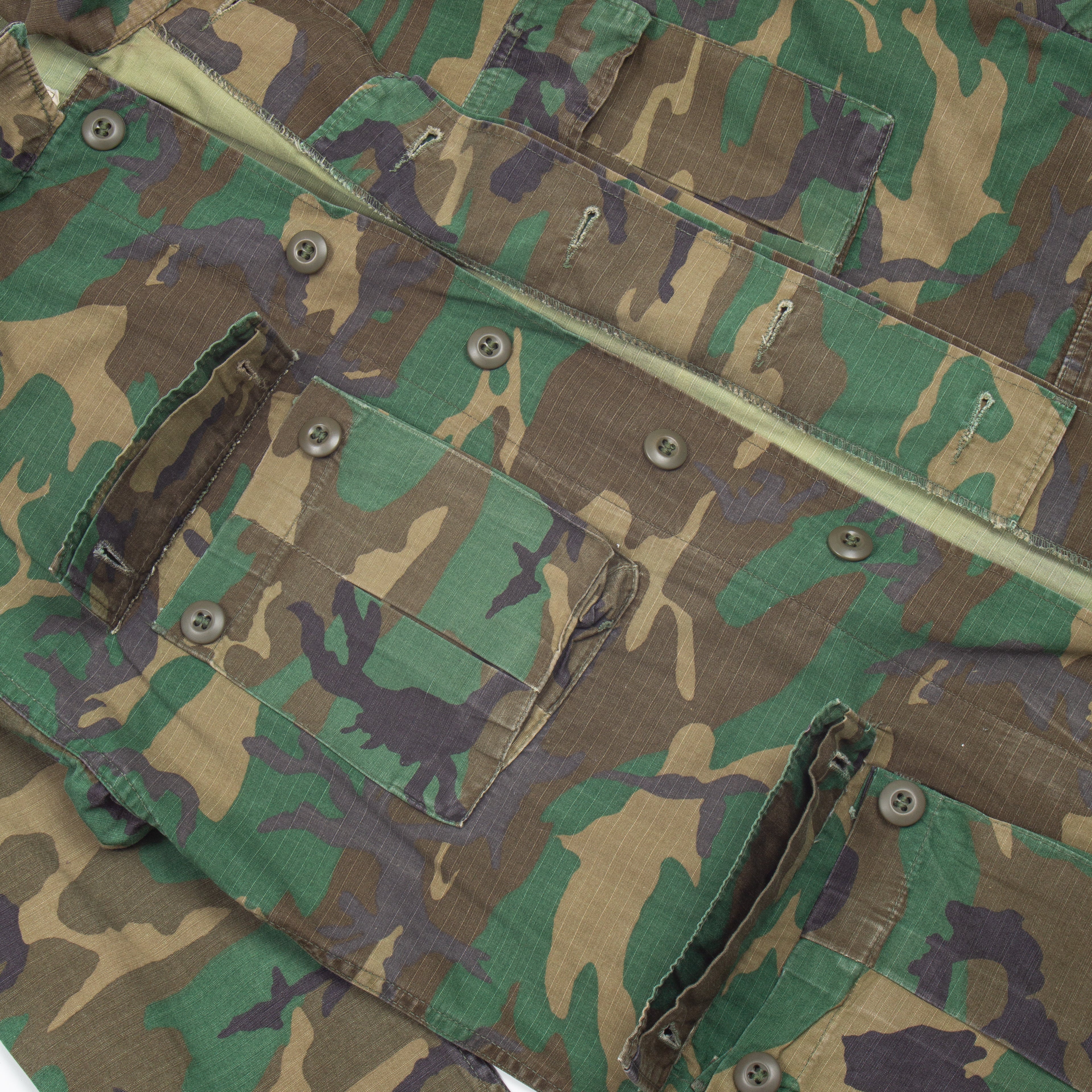 70s Vintage US Army RDF ERDL HWU Combat Coat - Small - Image 5