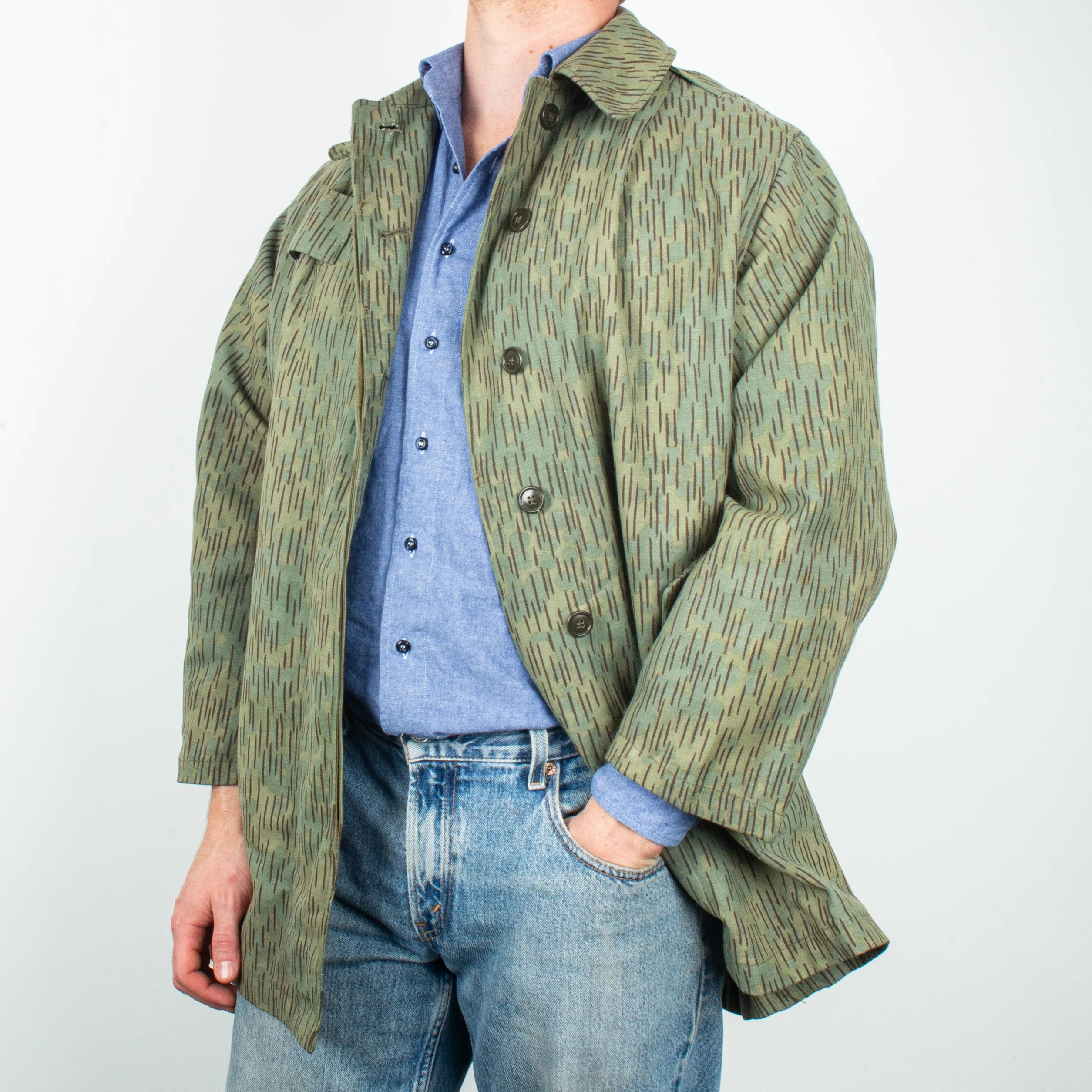 60s Vintage Czech Army Strichtarn Raindrop Camo Parka - Large / X-Large