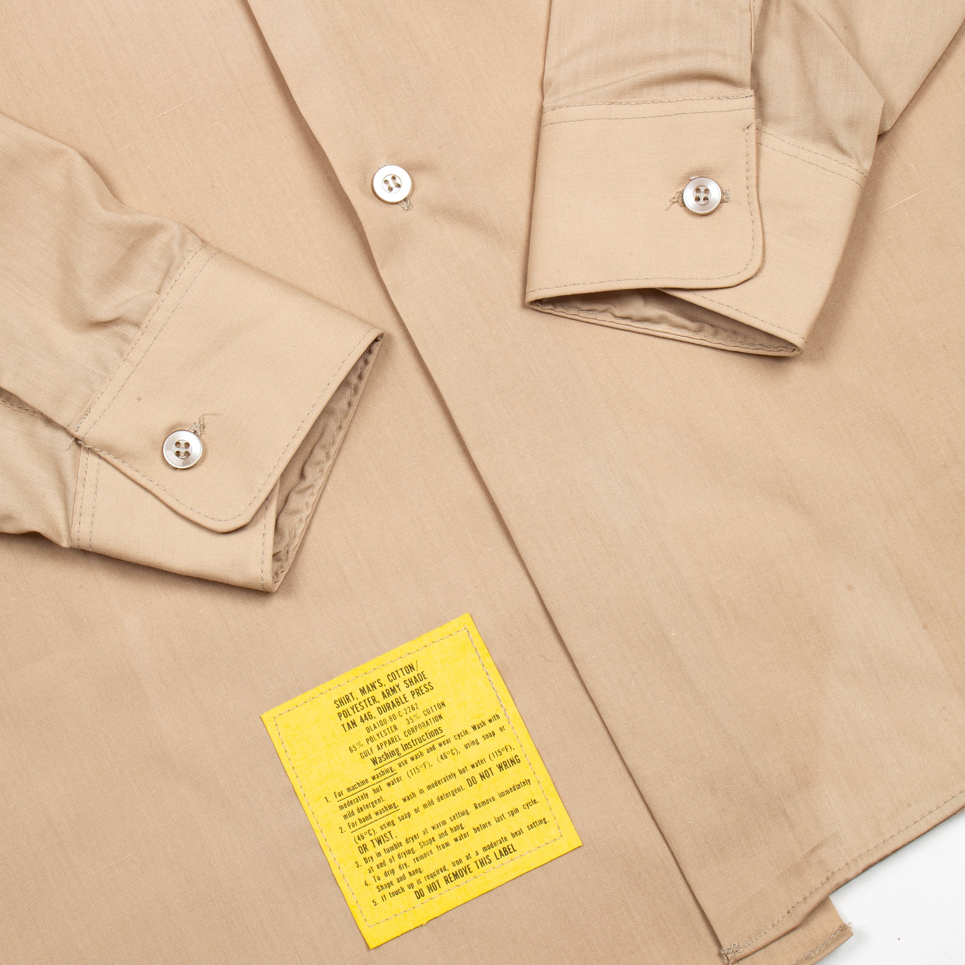 Deadstock 80s Vintage US Army Tan 446 Shirt - Image 4