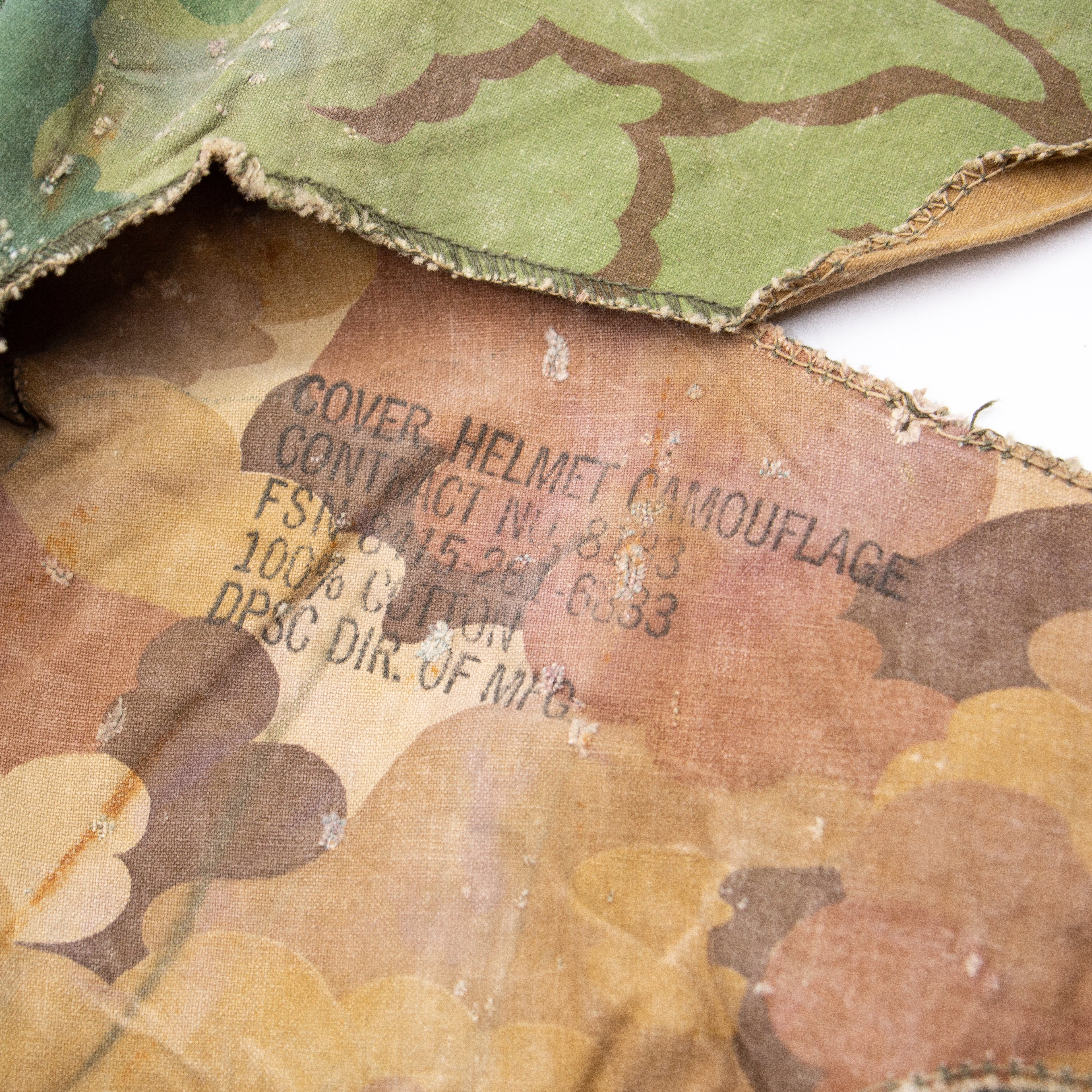 Original Vietnam War Mitchell Pattern M1 Helmet Cover - Image 3