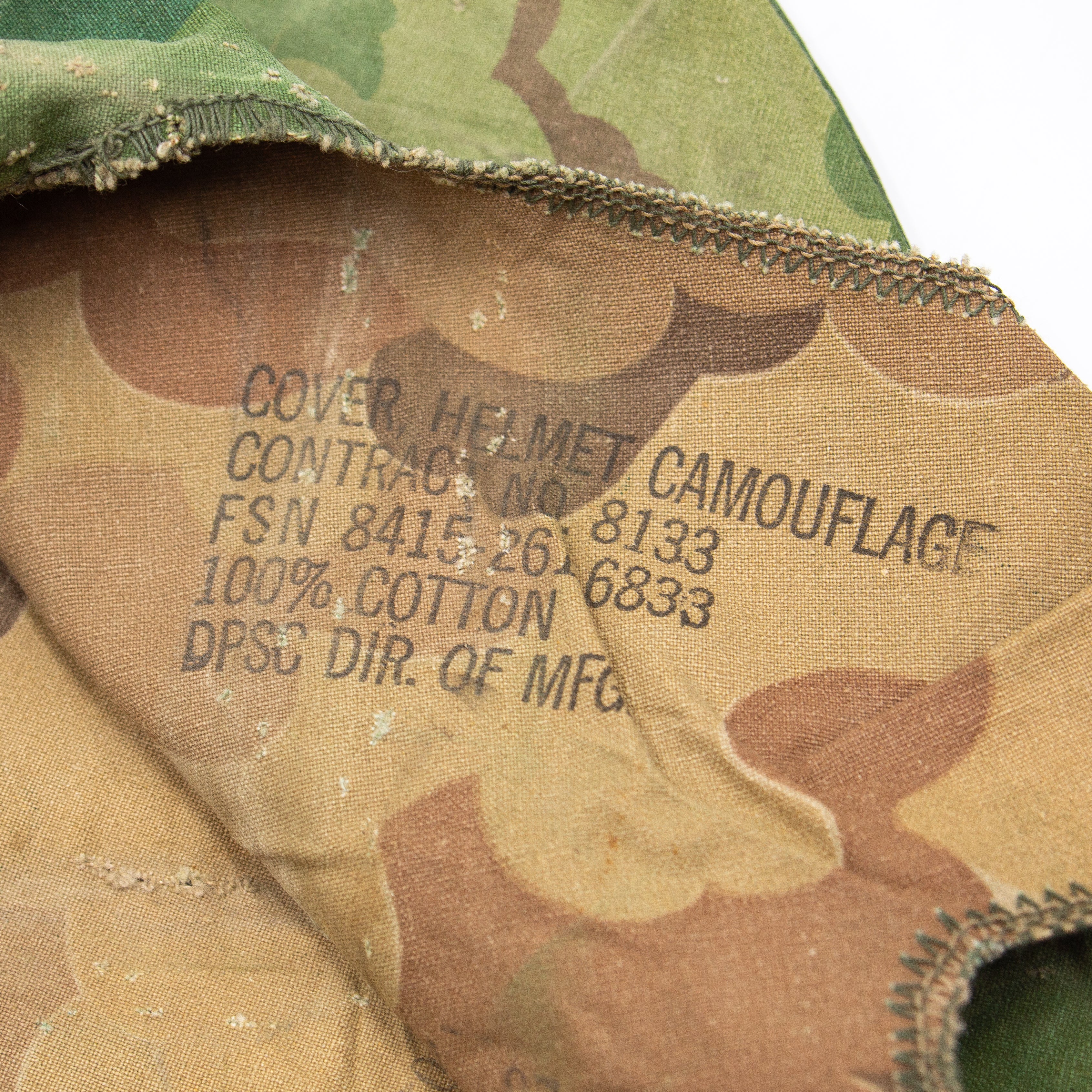 Original Vietnam War Mitchell Pattern M1 Helmet Cover - Image 3