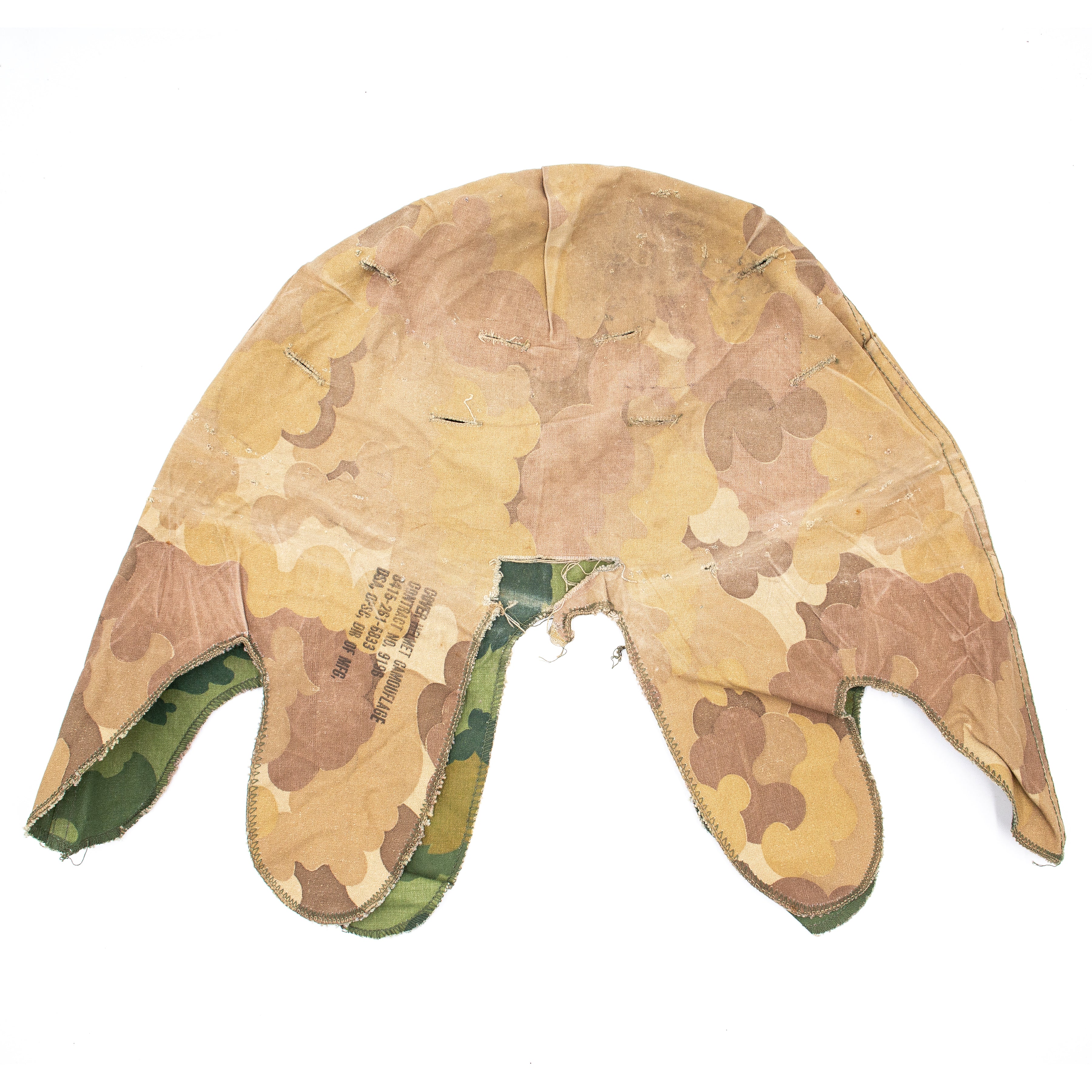 Original Vietnam War Mitchell Pattern M1 Helmet Cover - Image 4