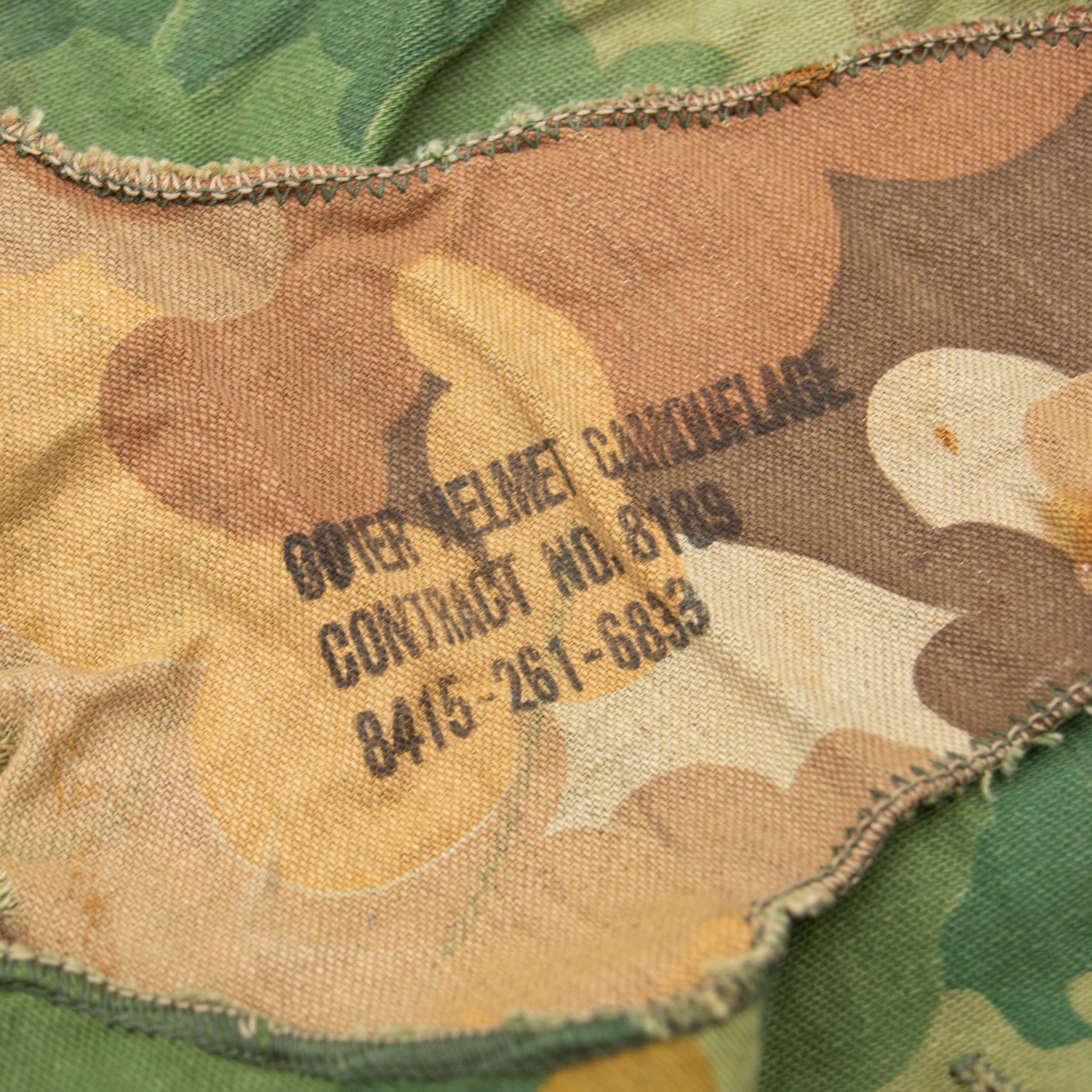 Original Early Vietnam War Sateen Mitchell Pattern M1 Helmet Cover - Image 3