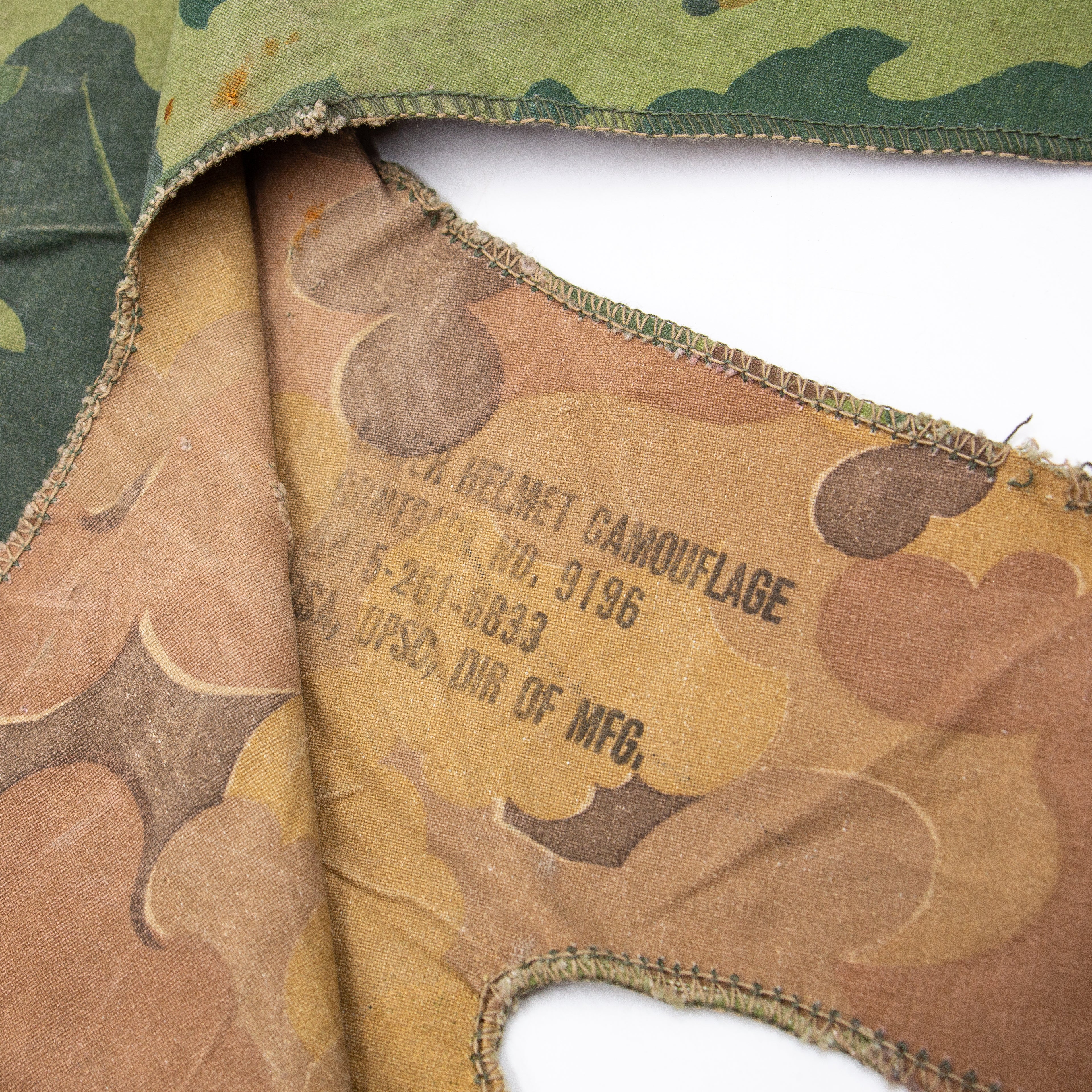 Original Vietnam War Mitchell Pattern M1 Helmet Cover - Image 3