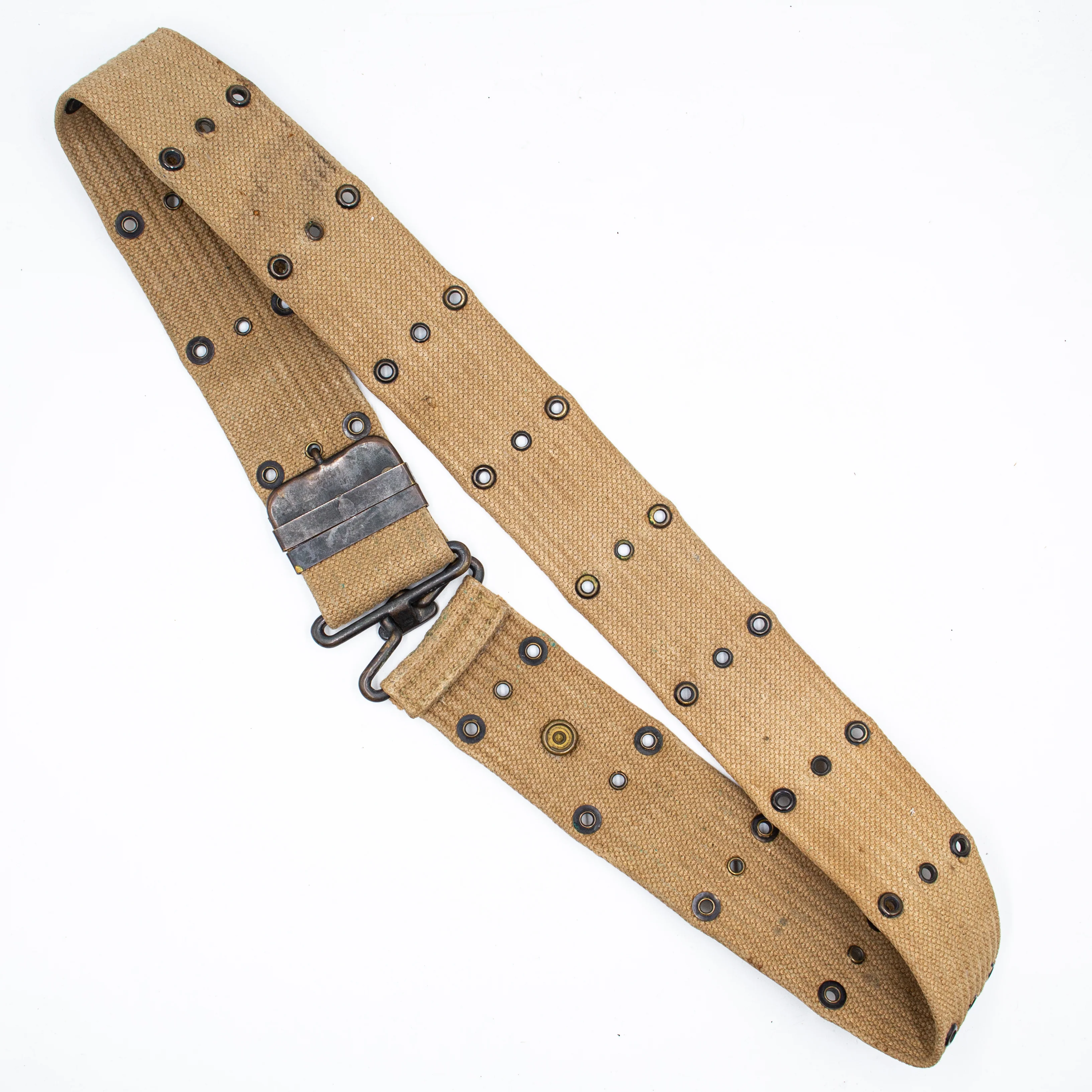 Original WW1 US Khaki M1912 Webbing Pistol Belt - Image 3
