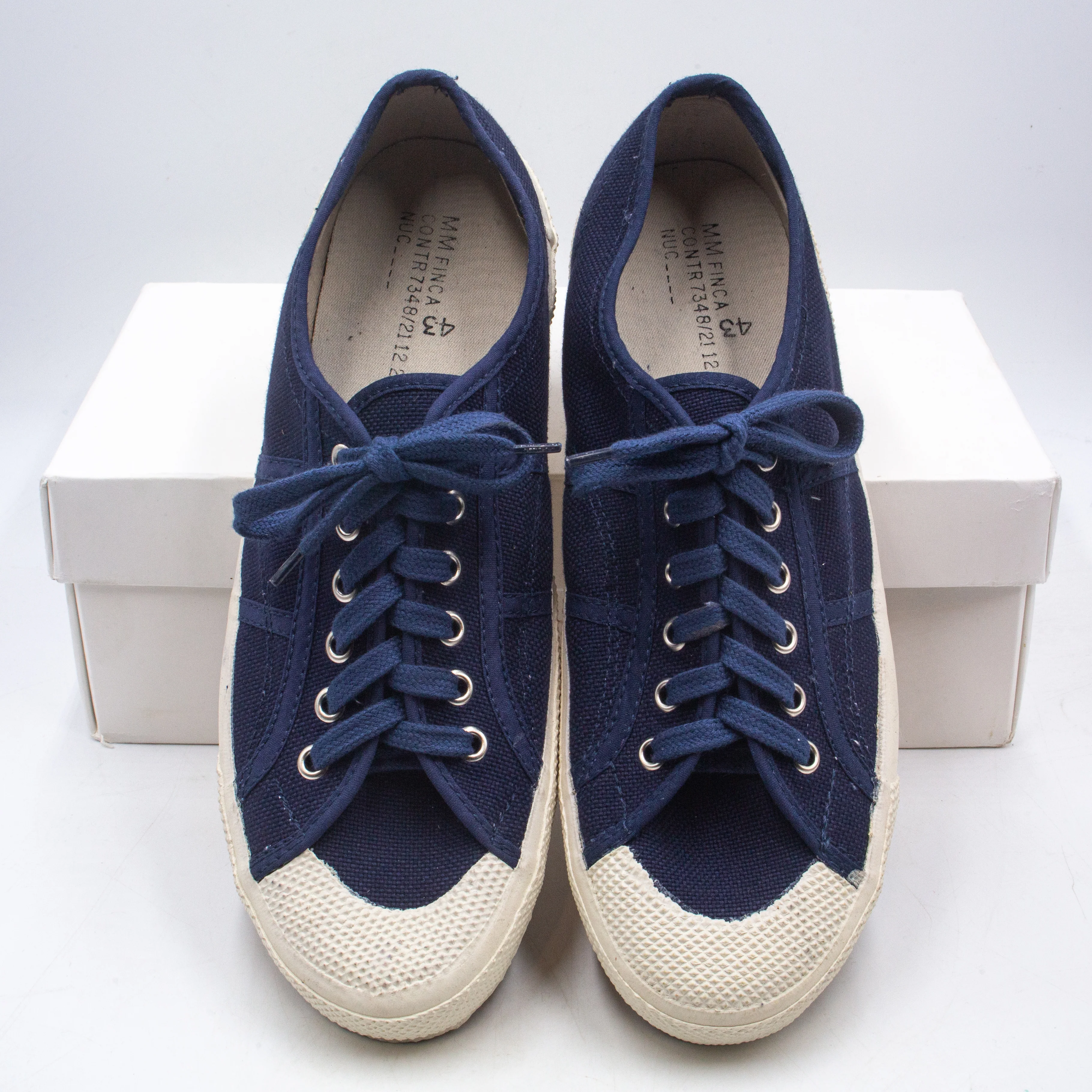 Vintage Italian Navy Blue Ginnastica Canvas Plimsolls - Image 3