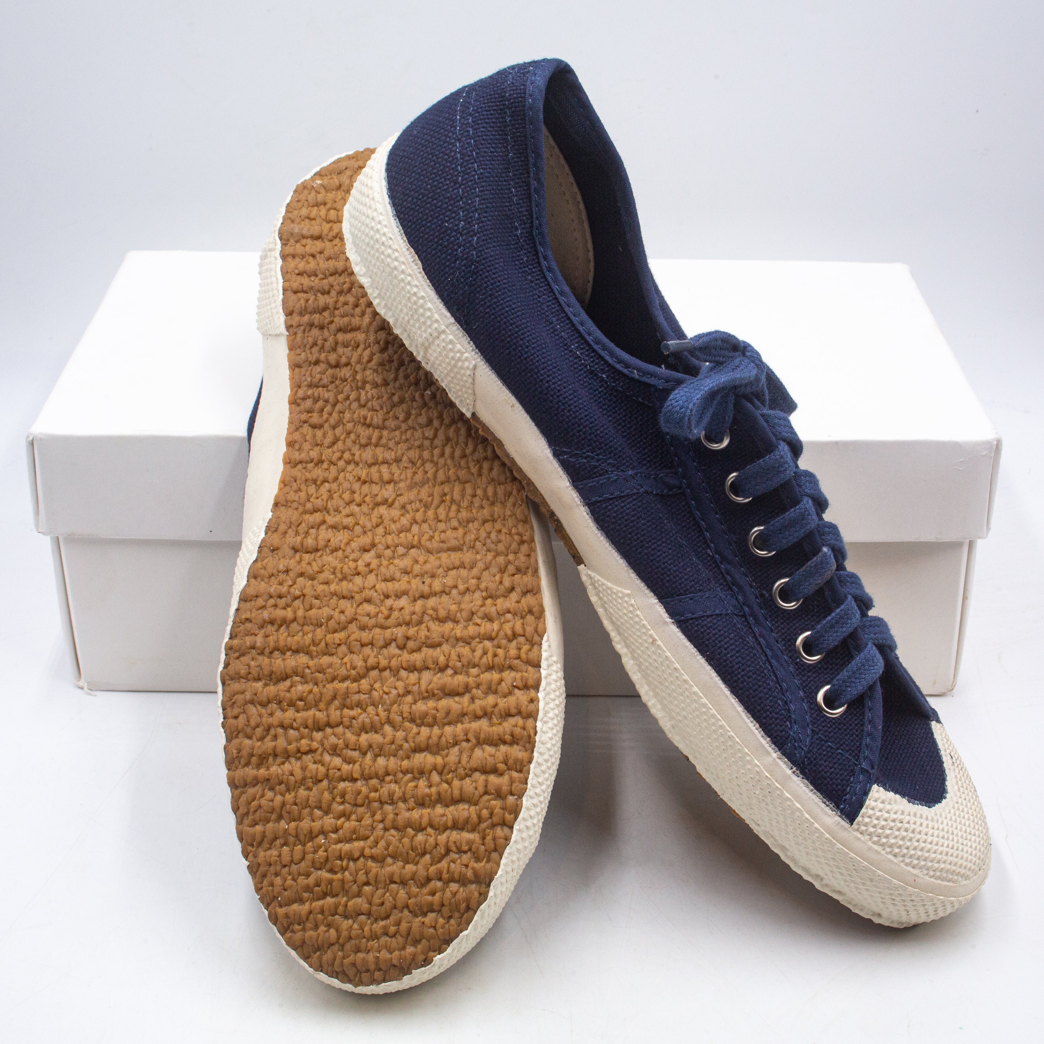 Vintage Italian Navy Blue Ginnastica Canvas Plimsolls - Image 4
